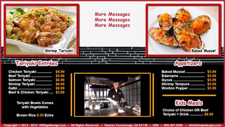 HD Sign Design digital menu display boards